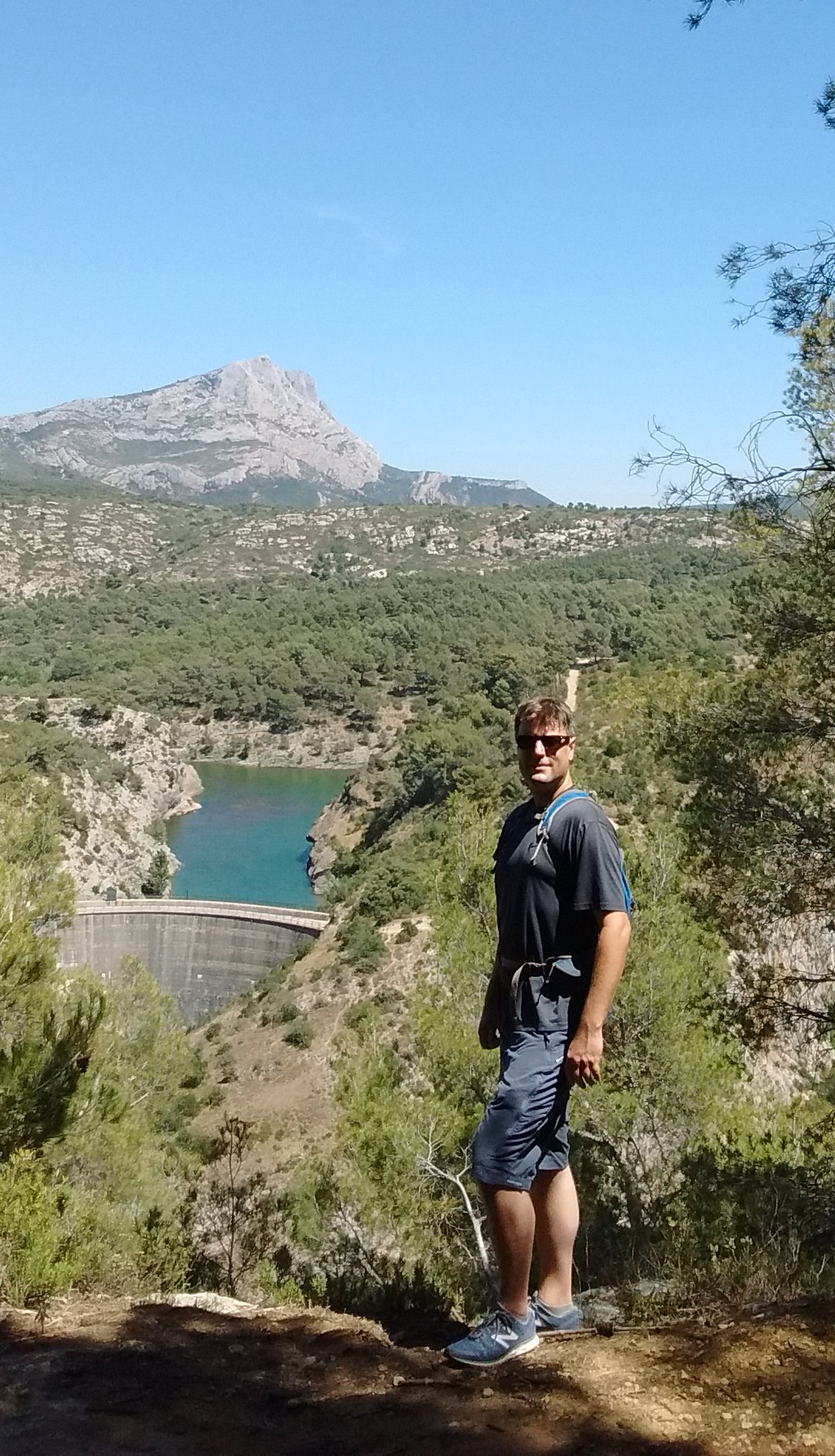 View of site author standing west of Sainte-Victoire